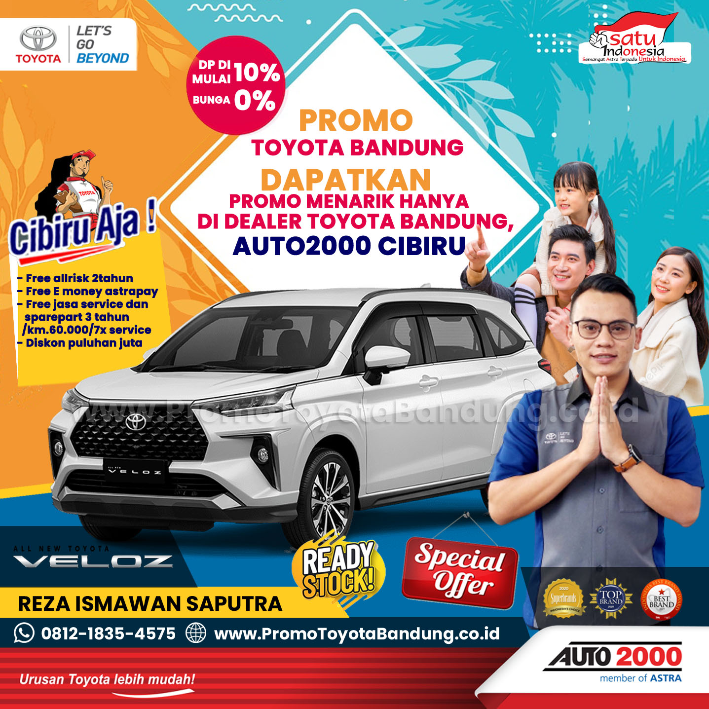 Promo Menari Toyota Veloz DP 10% & Bunga 0% - Dealer Auto2000 TOYOTA Cibiru, Bandung