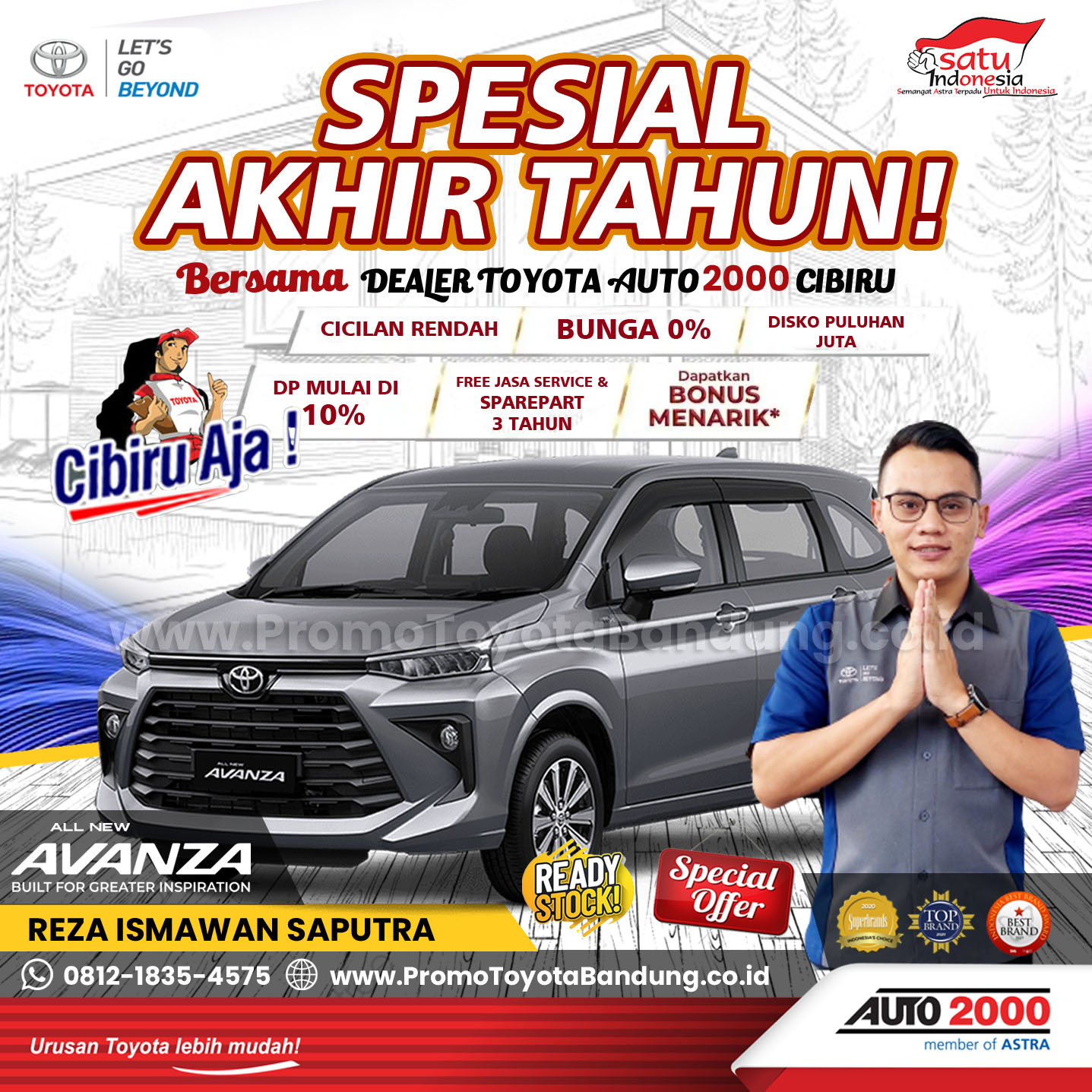 Promo Akhir Tahun Toyota Avanza DP 10% & Bunga 0% - Dealer Auto2000 TOYOTA Cibiru, Bandung