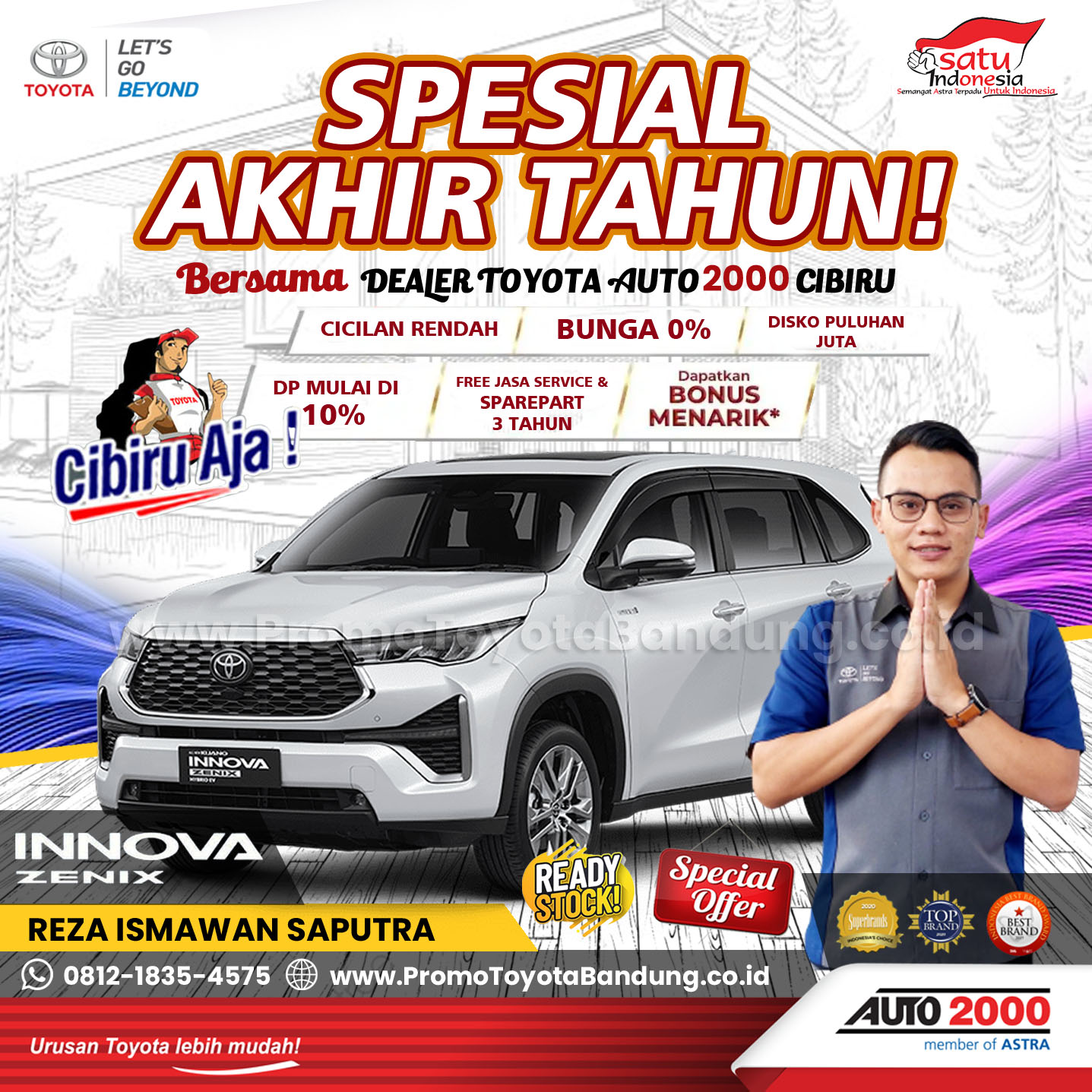 Promo Akhir Tahun Toyota Innova Zenix DP 10% & Bunga 0% - Dealer Auto2000 TOYOTA Cibiru, Bandung