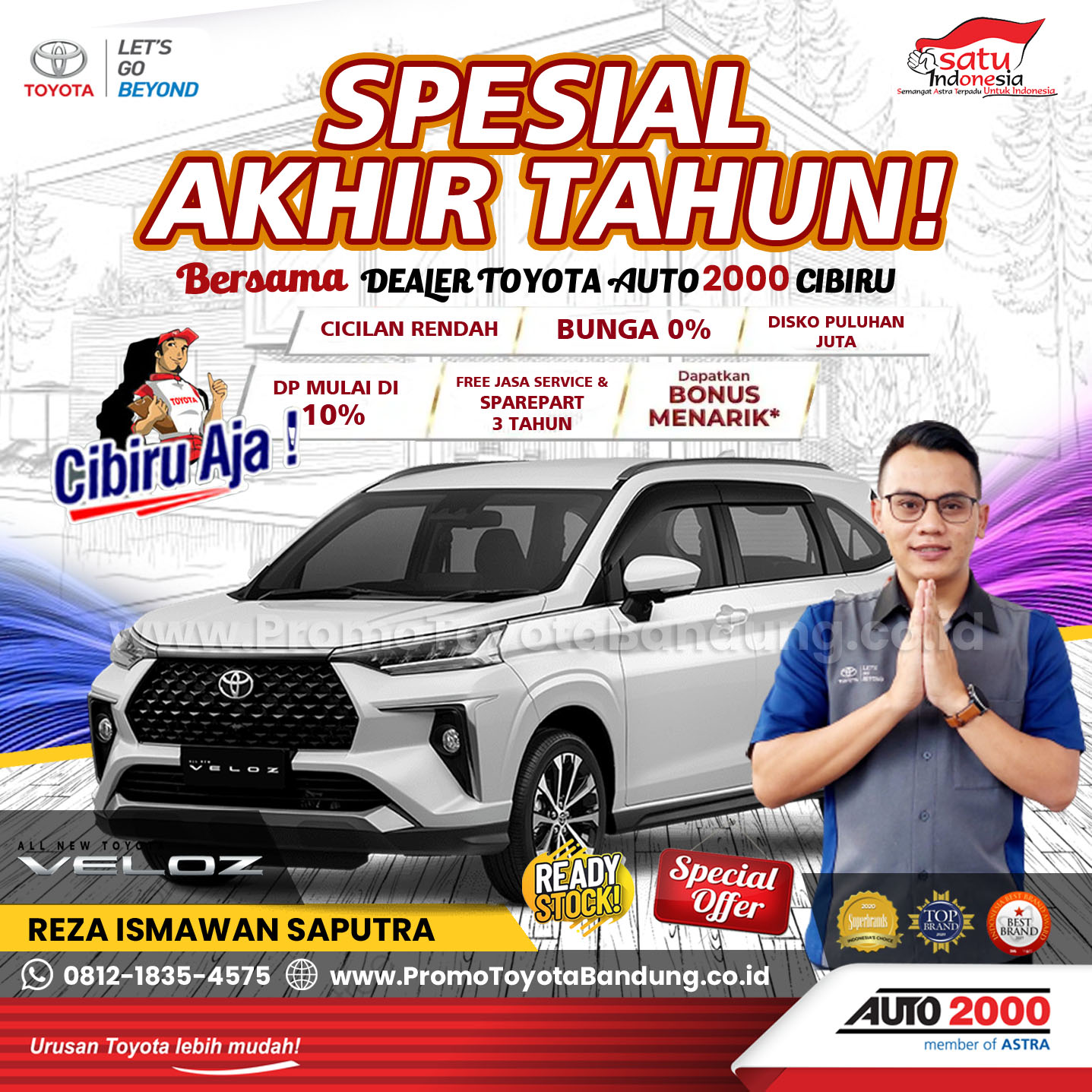 Promo Akhir Tahun Toyota Veloz DP 10% & Bunga 0% - Dealer Auto2000 TOYOTA Cibiru, Bandung