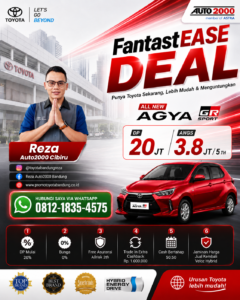 PROMO TOYOTA AGYA DP 20 JUTA EDISI FANTASTEASE - PROMO TOYOTA BANDUNG - DEALER AUTO2000 CIBIRU BANDUNG