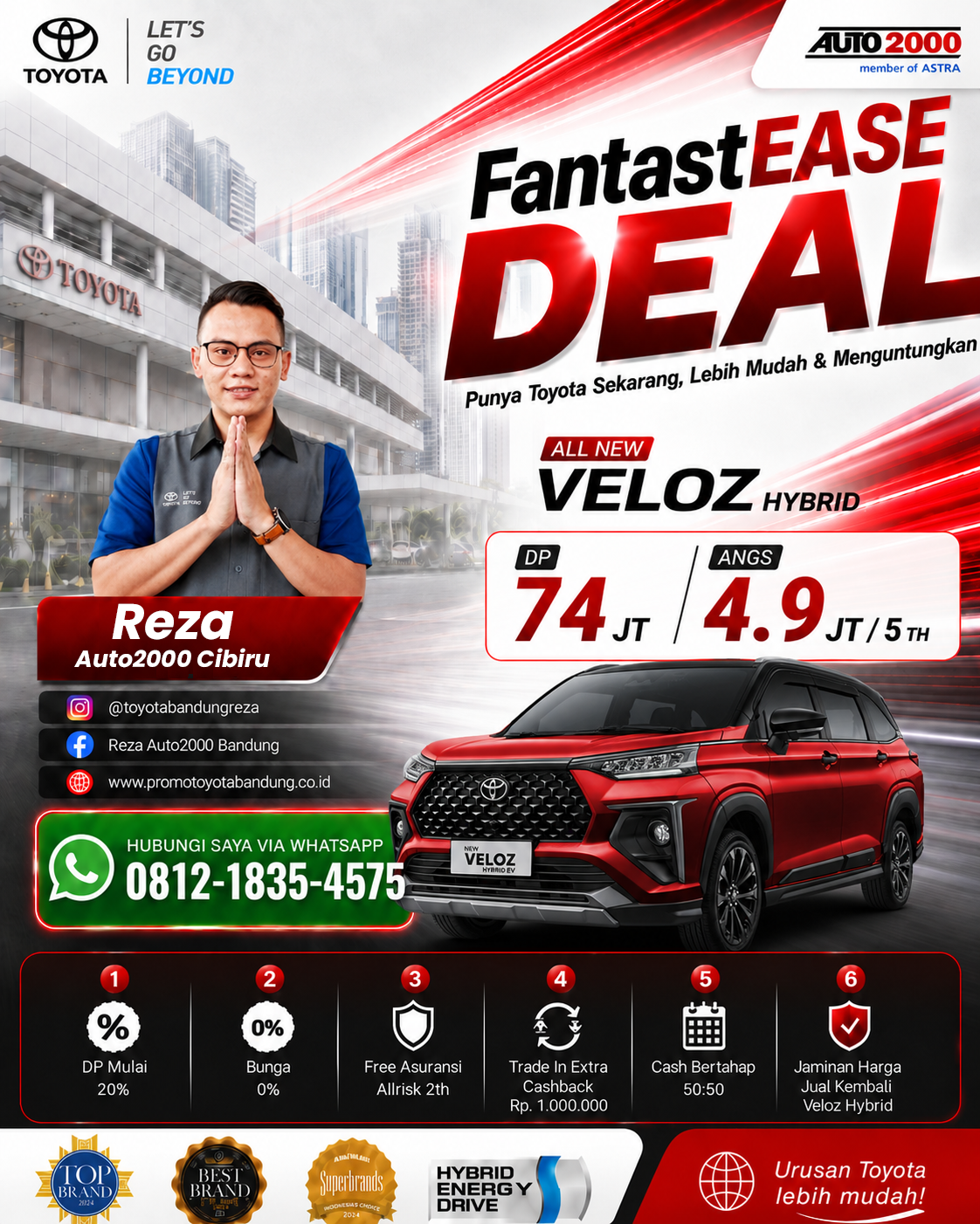 PROMO TOYOTA VELOZ HYBRID DP 74 JUTA EDISI FANTASTEASE - PROMO TOYOTA BANDUNG - DEALER AUTO2000 CIBIRU BANDUNG